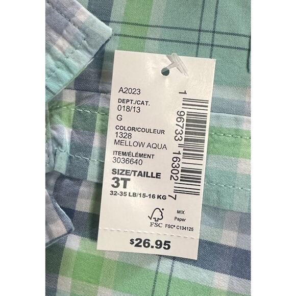 The Childrens Place Toddler Boys Shirt and Belted Chino Shorts Set Aqua 3T NEW - Picture 13 of 13
